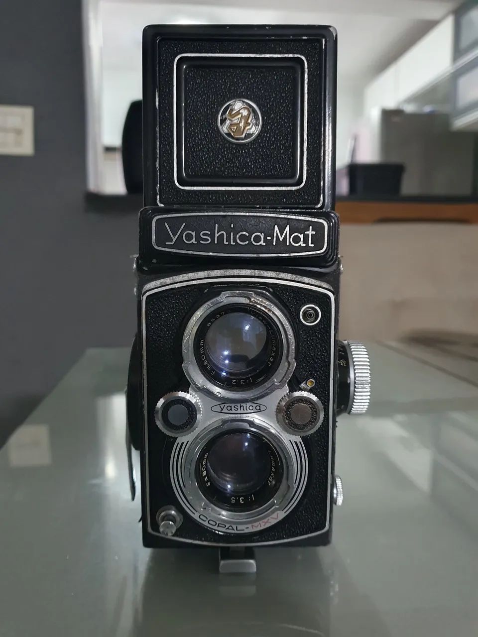 Camera antiga yashica mat copal para decoração. 