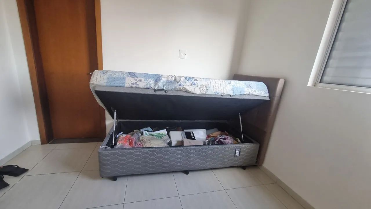 Cama + Colchão de Solteiro c/ Baú e Cabeceira  - Foto 3