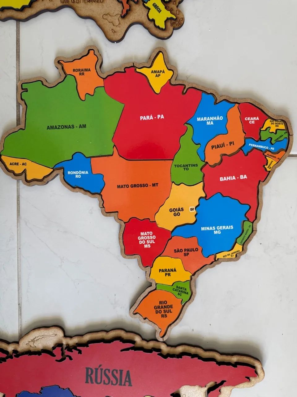 Conjunto de 04 Mapas em MDF novíssimo 
