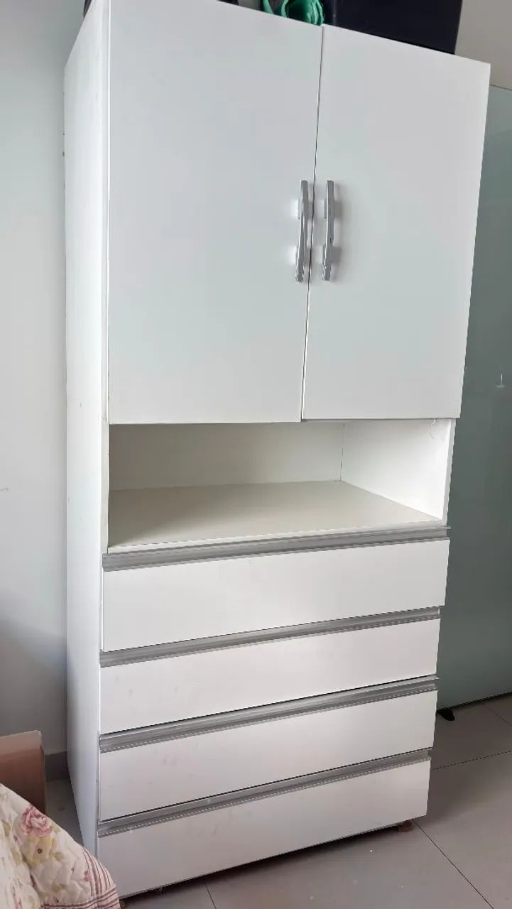 Armário Branco + 3 Camas de Solteiro + Colchões - Ótimo Estado - Foto 3
