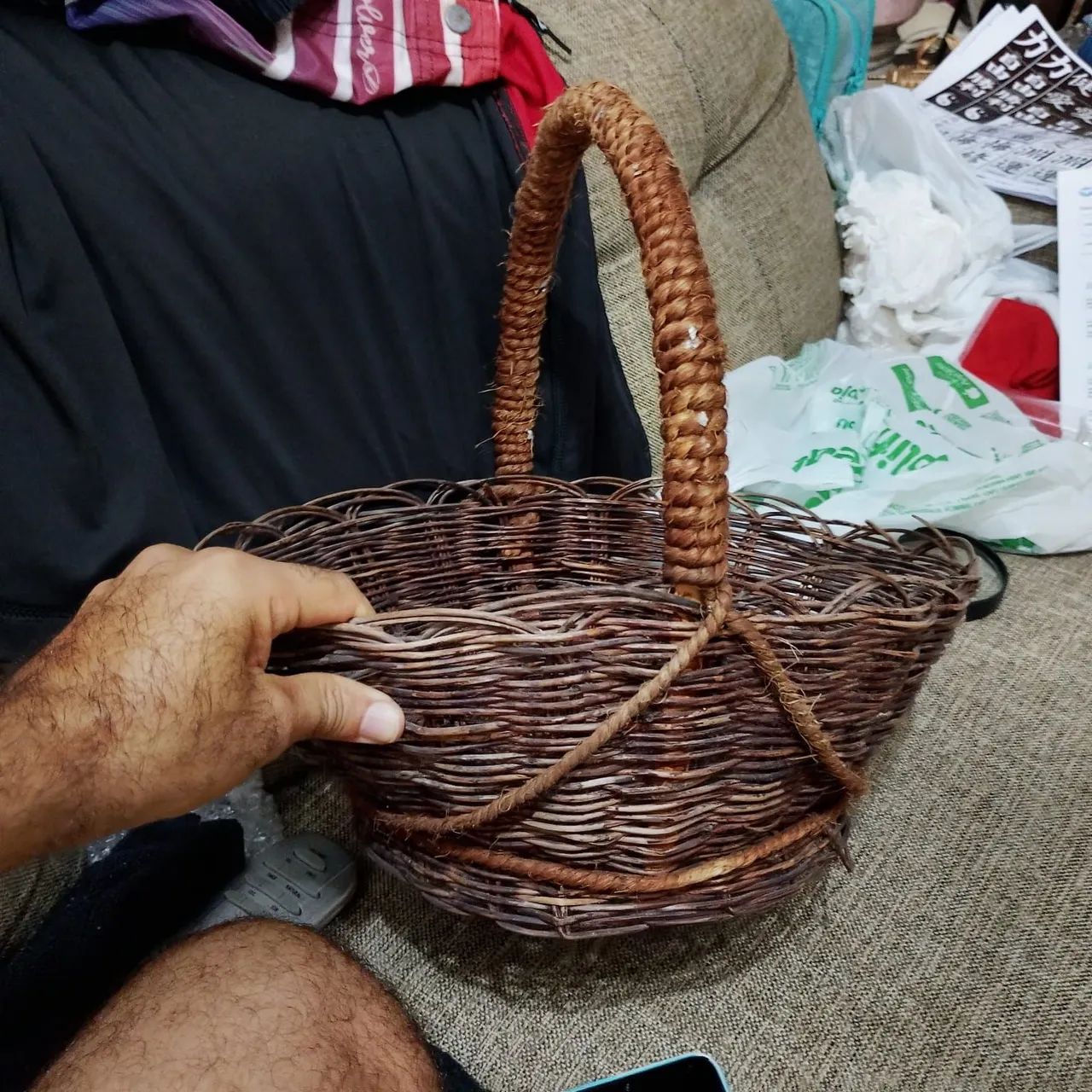 Cesta vime para presentes decoração aniversário 