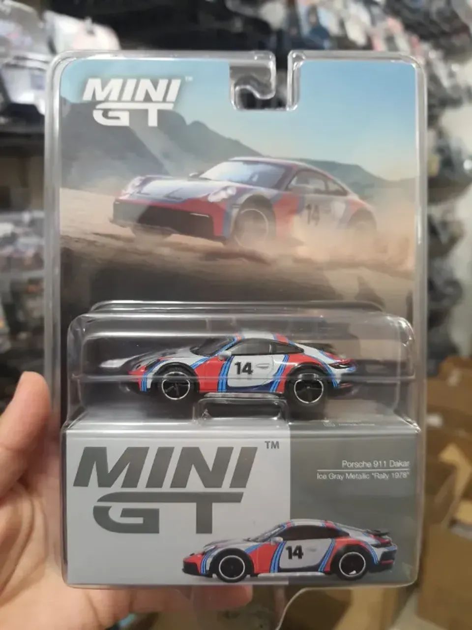 Mini Gt Porsche 911 Dakar #964 Ice Grey Metallic Rally 1978 Cinza