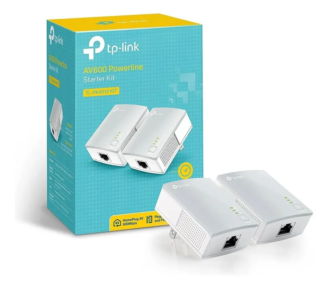Adaptador Powerline Tp-link Av600 Tl-pa4010 Kit Pack X2