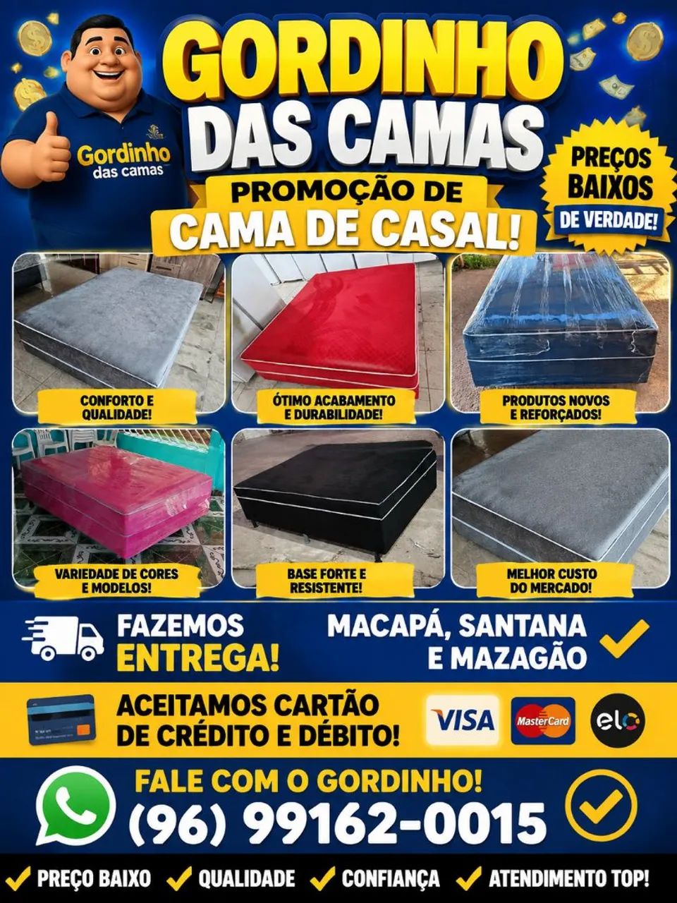Promoção de cama de casal do gordinho das camas 