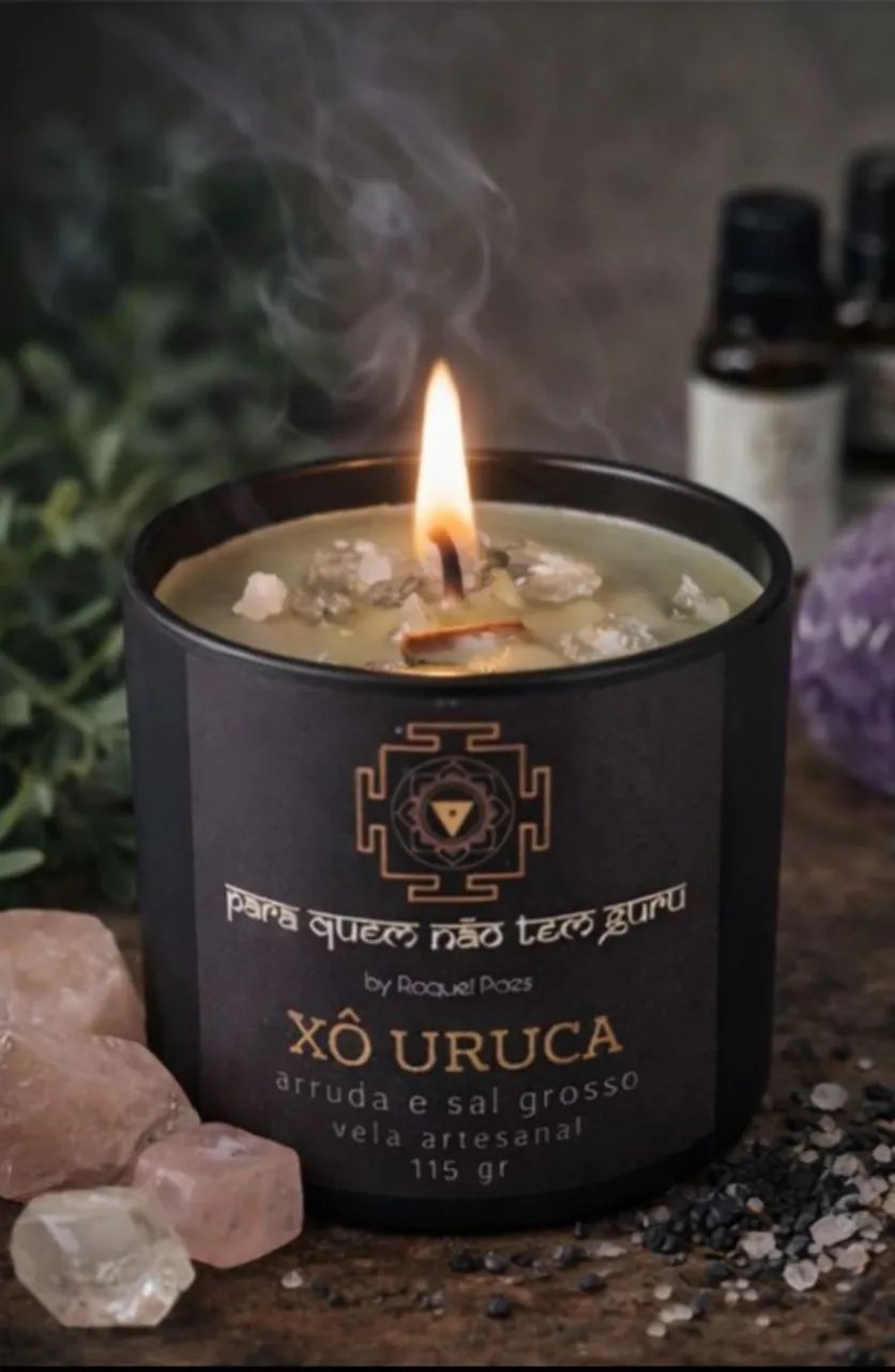 Vela artesanal de arruda e sal grosso 115g - Foto 5