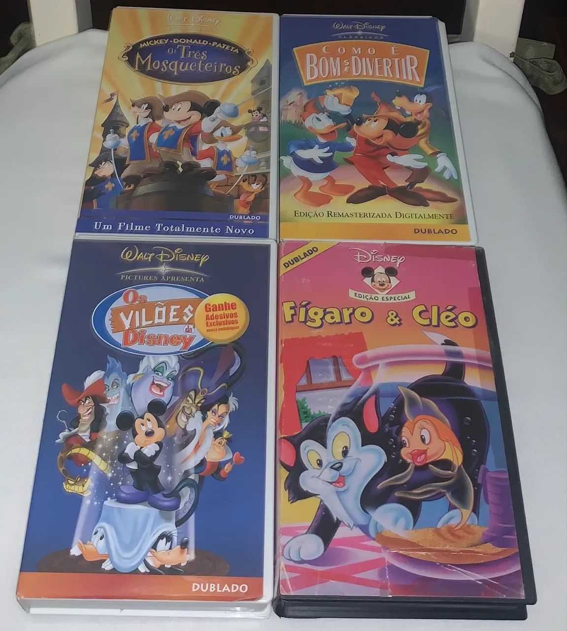4 Fitas Vhs Disney Originais Clássicas Mickey Donald figaro Cléo só clássicos  - Foto 6