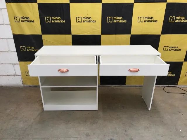 Mesa MDF Com duas gavetas 78x140x35  - Foto 2