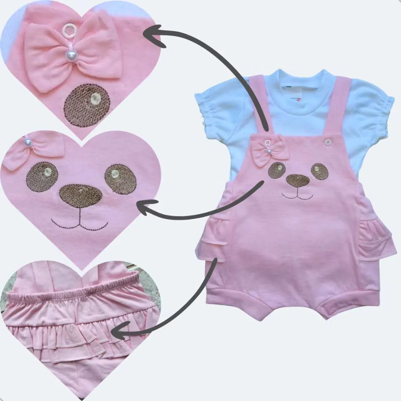 Romper bebê menina conjunto 02 peças  - Foto 2