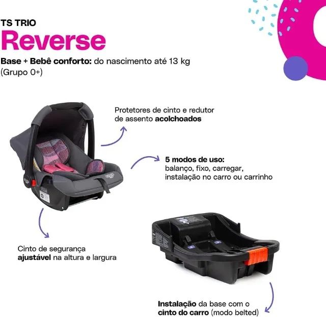 Carrinho infantil Cosco Kids Reverse Trio Rosa onda - Novo (caixa lacrada) - Foto 4