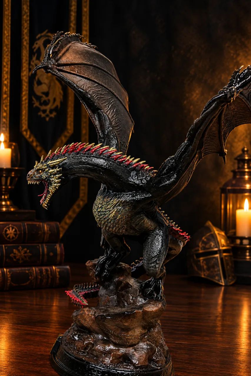 Estátua Daenerys Targaryen e Drogon Resina 3D Colecionável - Foto 2
