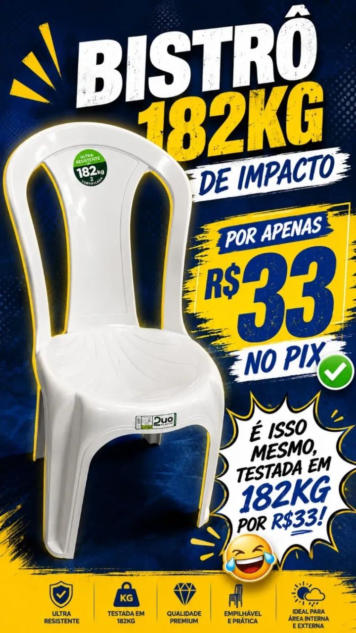 Cadeira DuoPlastic Extra Forte.