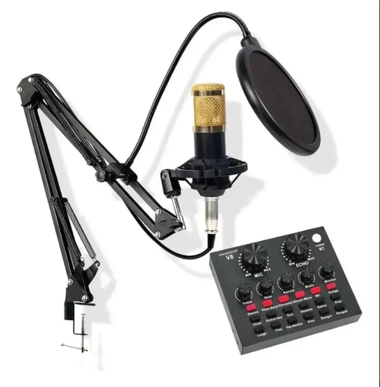 Kit Audio Profissional - Interface Mixer Audio V8, Microfone e Braço articulado. - Foto 5