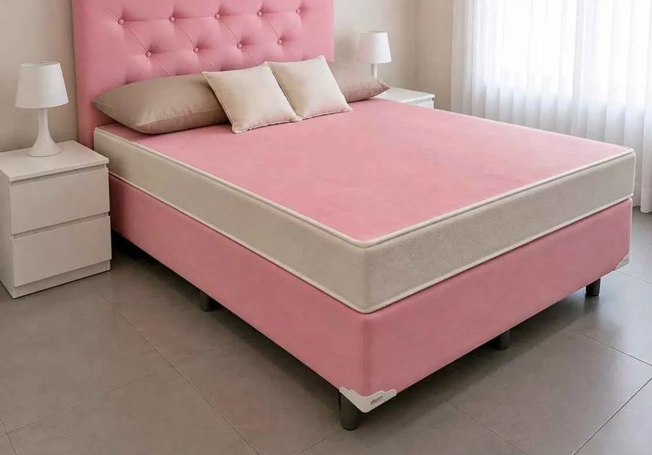 Cama box D45. Frete grátis. Espuma alta