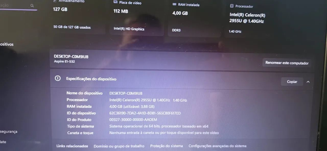 Vendo notebook Acer