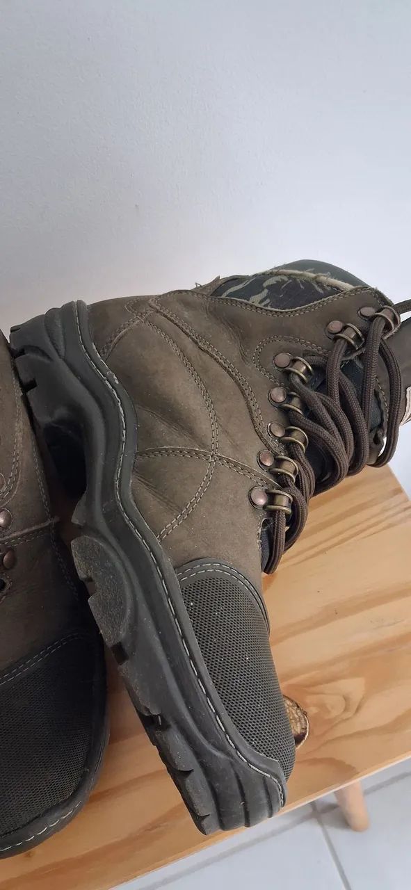 Bota Caterpillar couro legítimo verde 36 - Foto 3