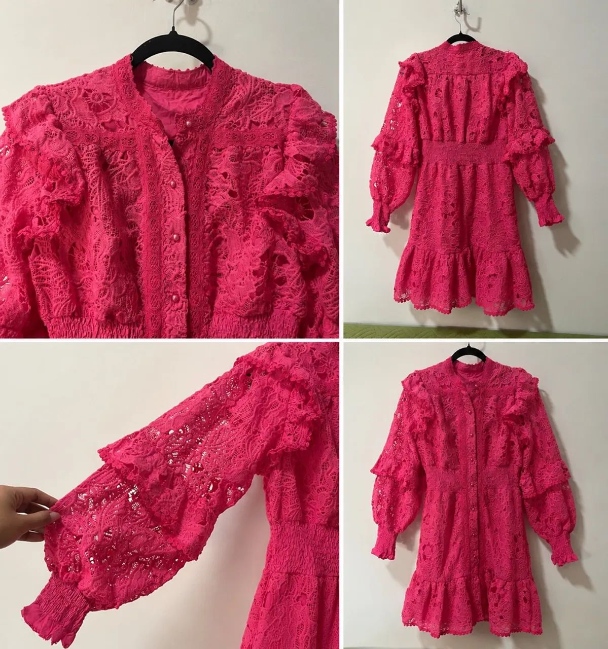 Vestido Rosa rendado 
