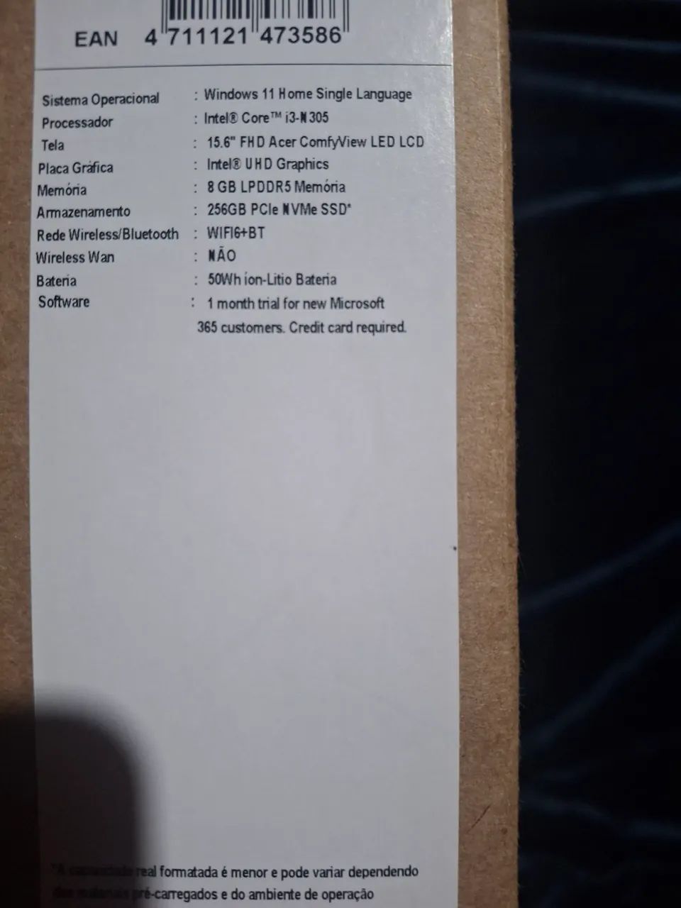 Notebook acer