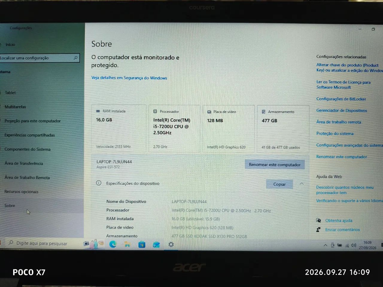 Notebook Acer 15 polegadas Aspire ES1 - 572 - Foto 3