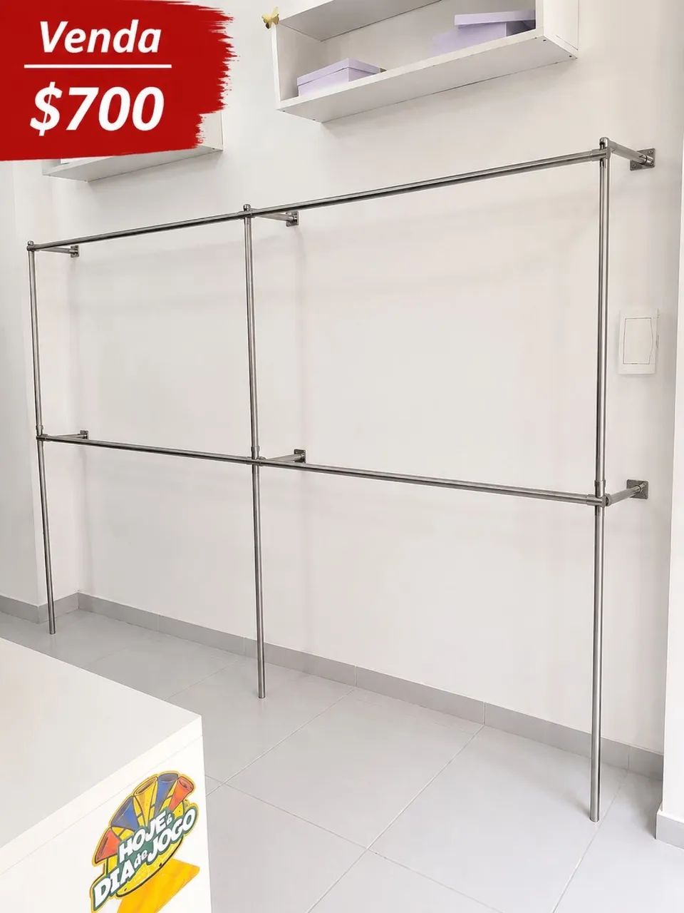Cabideiro de parede de inox 