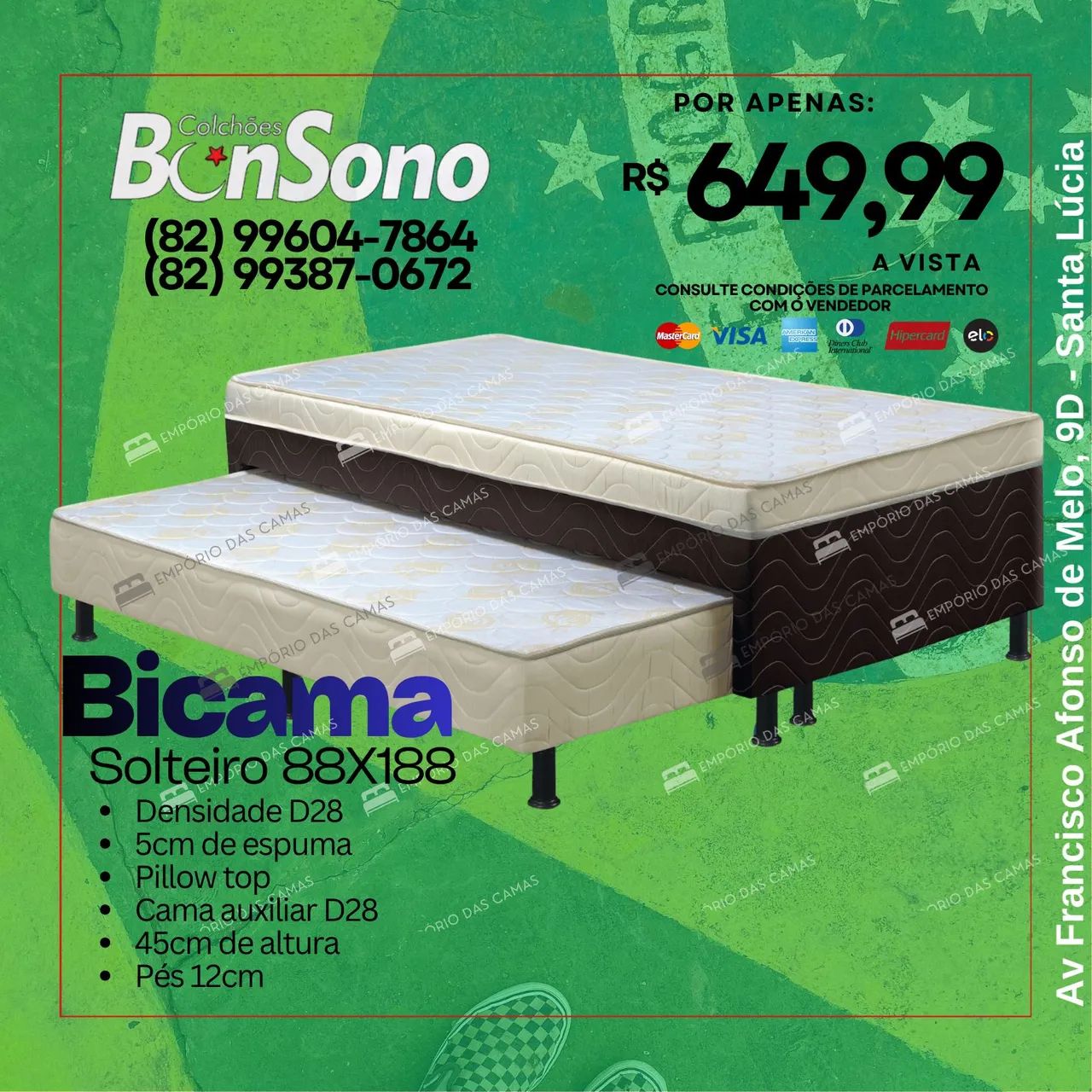 Unibox espuma d28 casal solteiro bicama Bonsono  - Foto 2