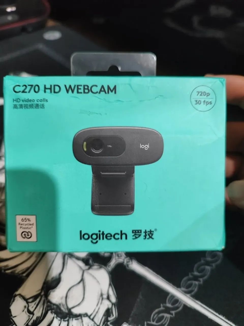 Webcam Logitech C270 HD 720p - Estado de Nova (Aberta só para teste)