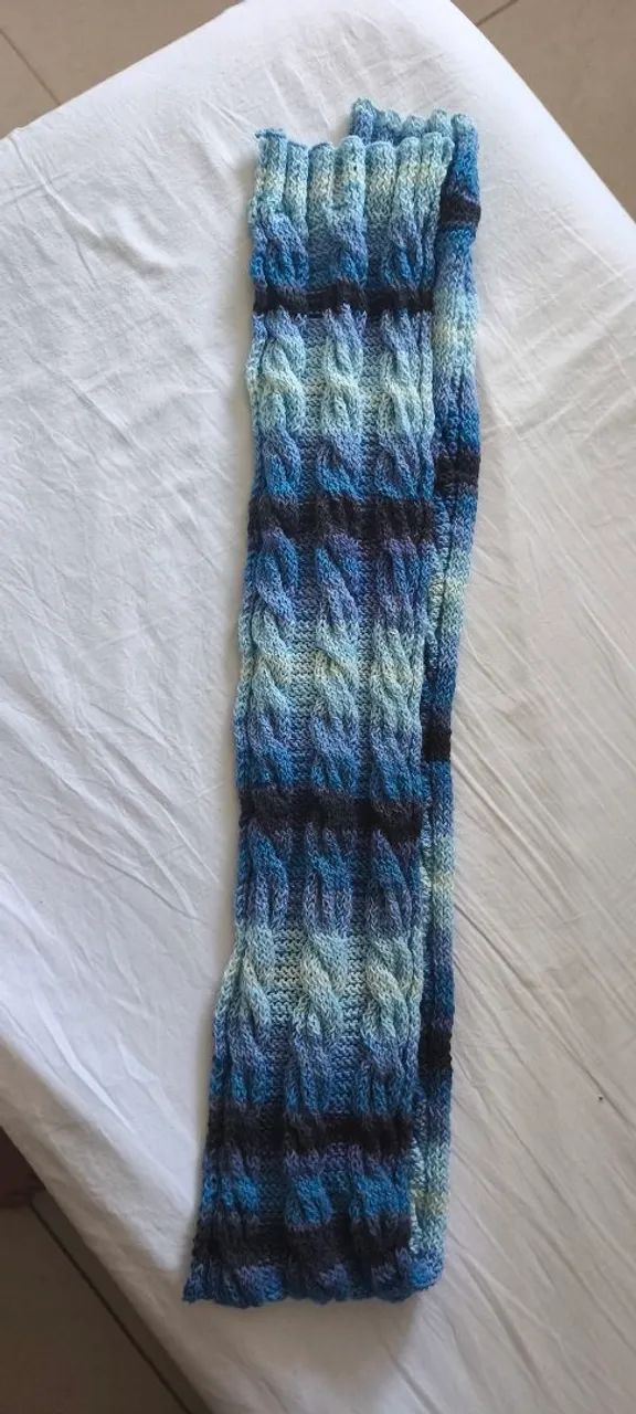 Cachecol Artesanal Azul Variante - Foto 2