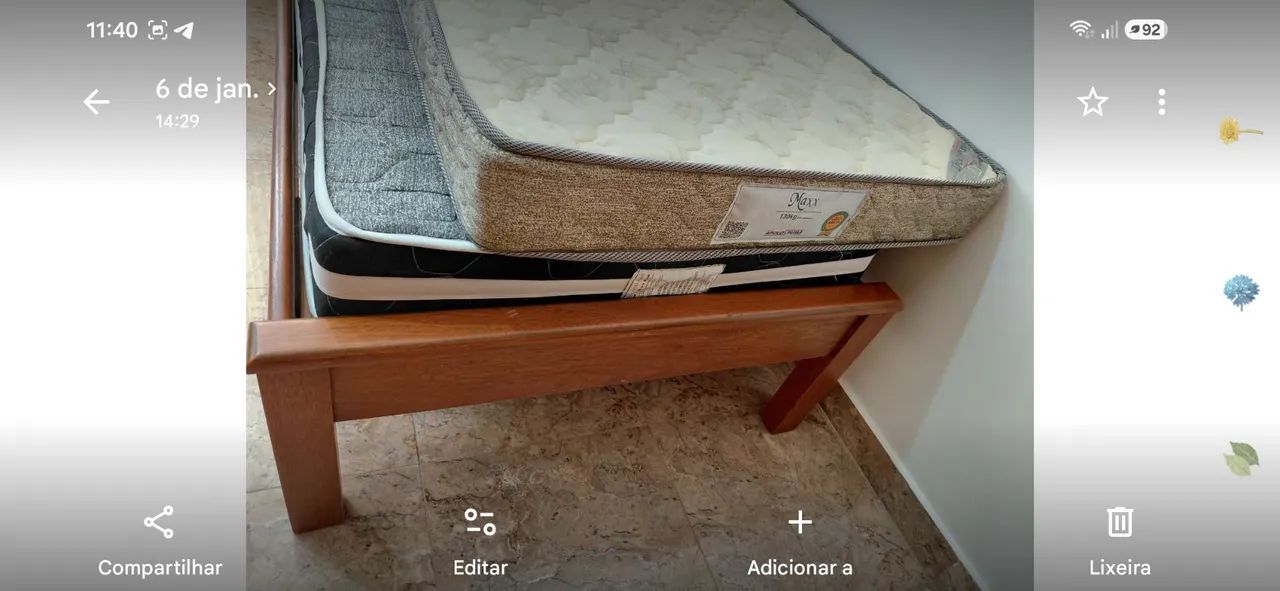 Cama Solteiro Madeira Maciça com Colchões  - Foto 5
