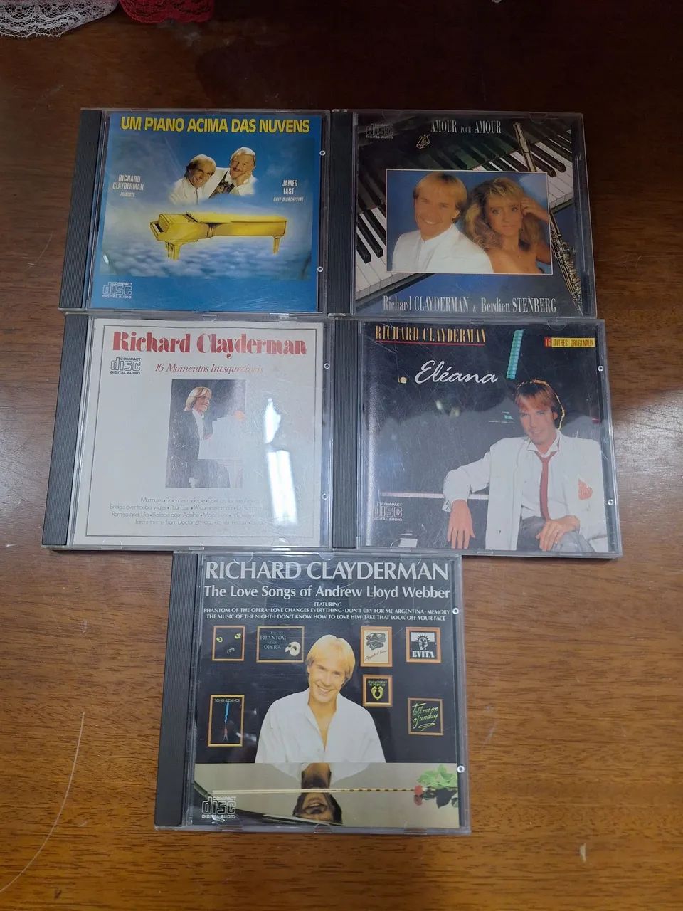 Kit CDs com 05 CDs anos 80,90, Richard Clayderman
