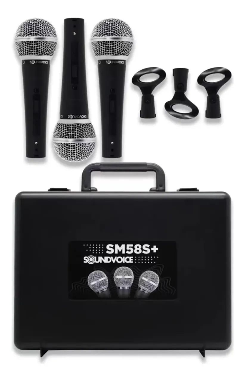 Kit Com 3 Microfones Soundvoice Sm58s+ - Foto 3