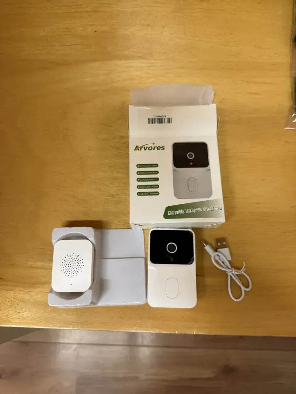 Campainha Noturna Wi-fi Smart Com Câmera E Som Branco Ou Preto 127/220v clip-icon Campainh