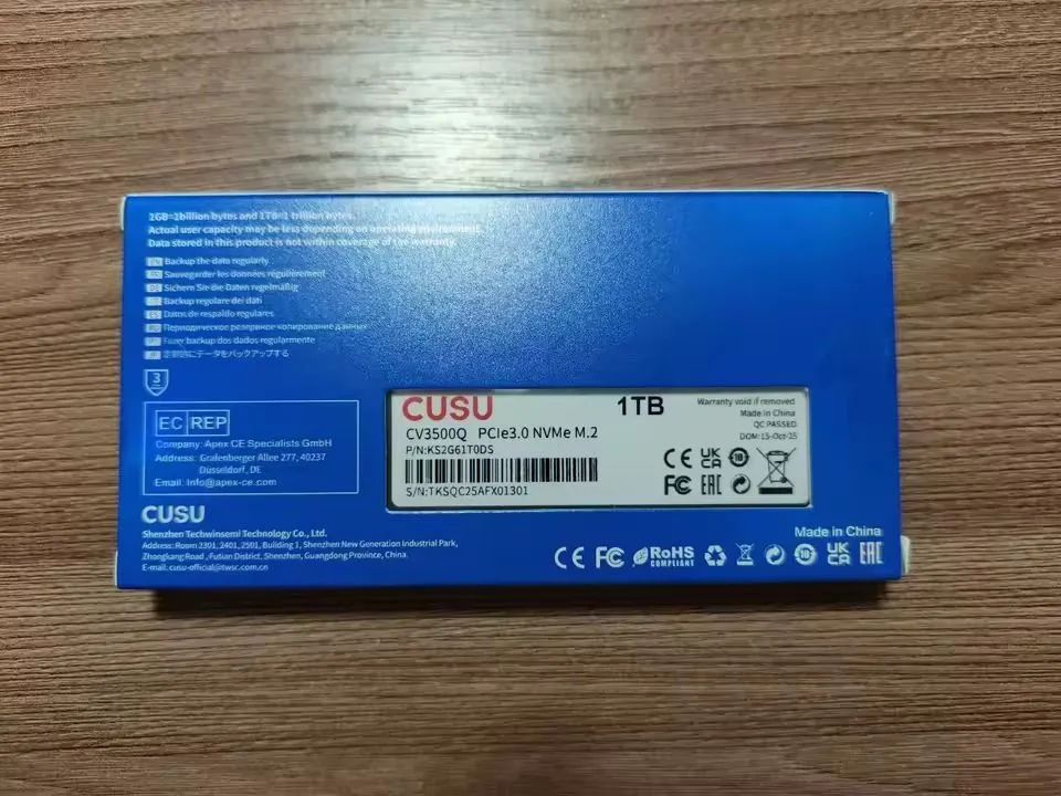 SSD CUSU CV3500Q 1TB NVMe PCIe 3.0 x4 M.2 2280 NOVO
