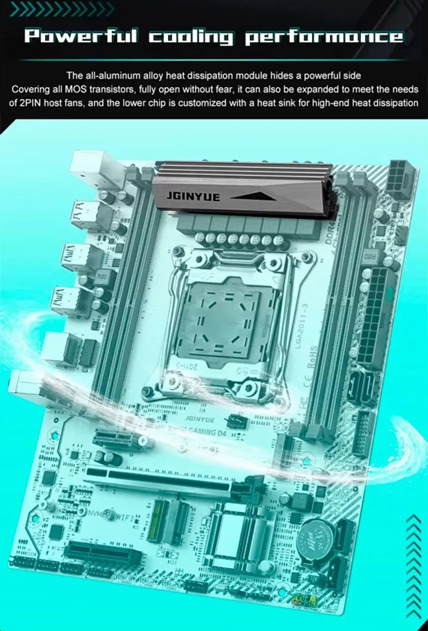 Placa Mãe X99M GAMING D4 ARGB JGINYUE - Foto 5
