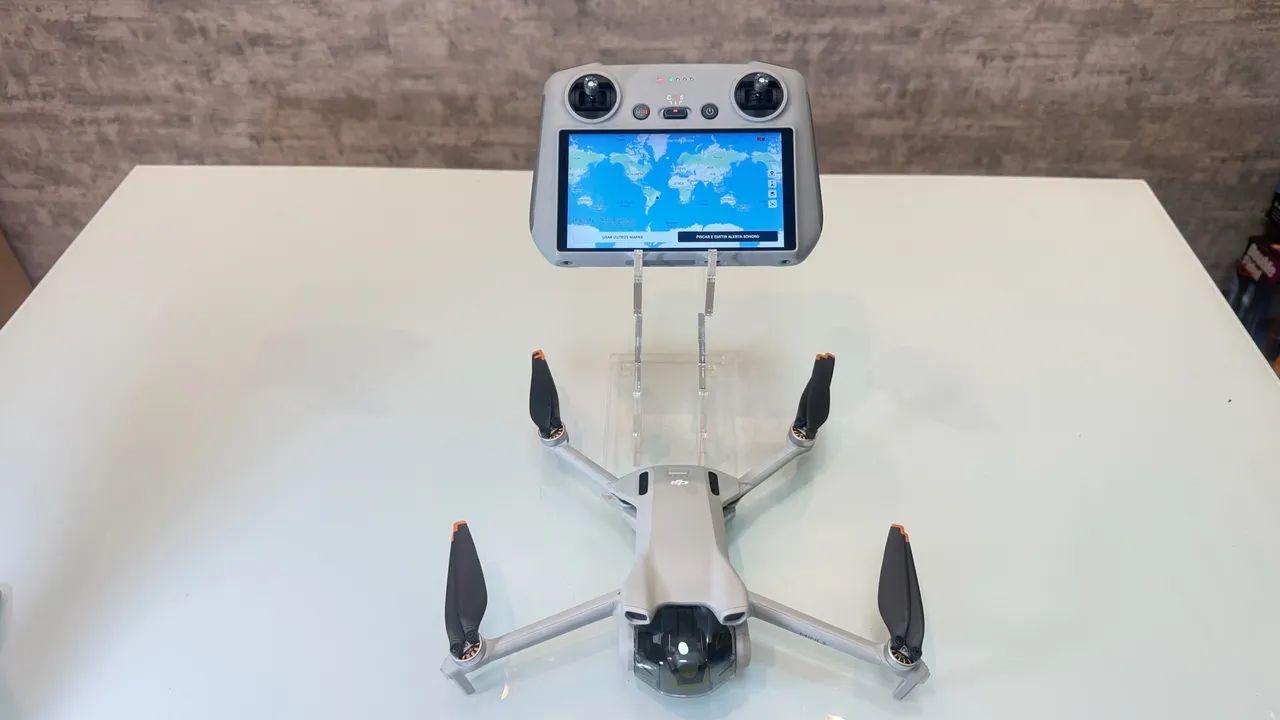     Drone DJI Mini 3 4K Controle tela Câmera Vertical Horizontal Alcance 10km - Foto 4