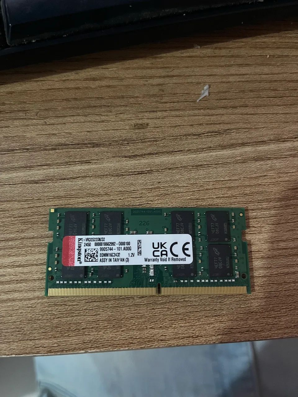 Memória ram ddr4 kingston notebook 32gb 3200z