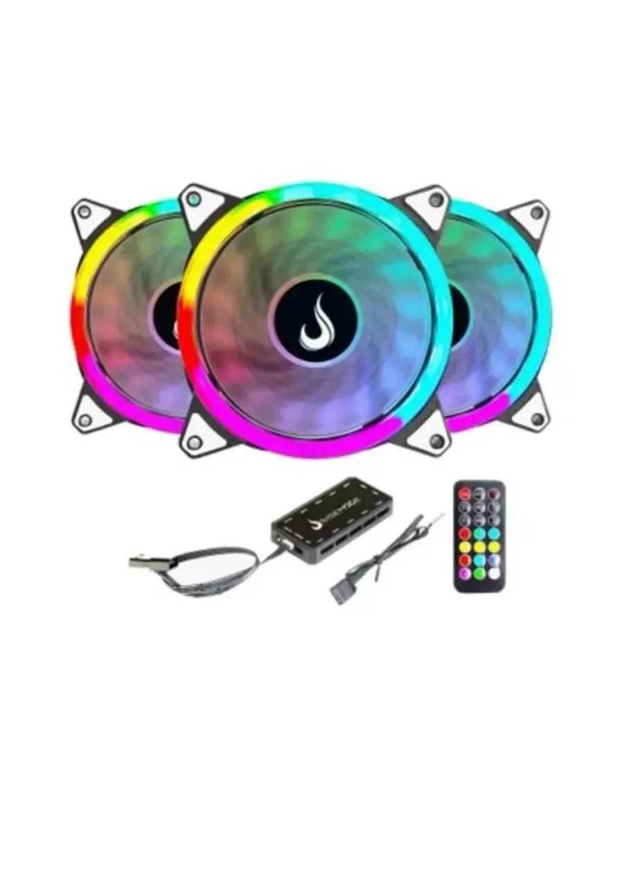 Kit C/ 3 Ventoinhas Rise Mode Energy 120mm ARGB