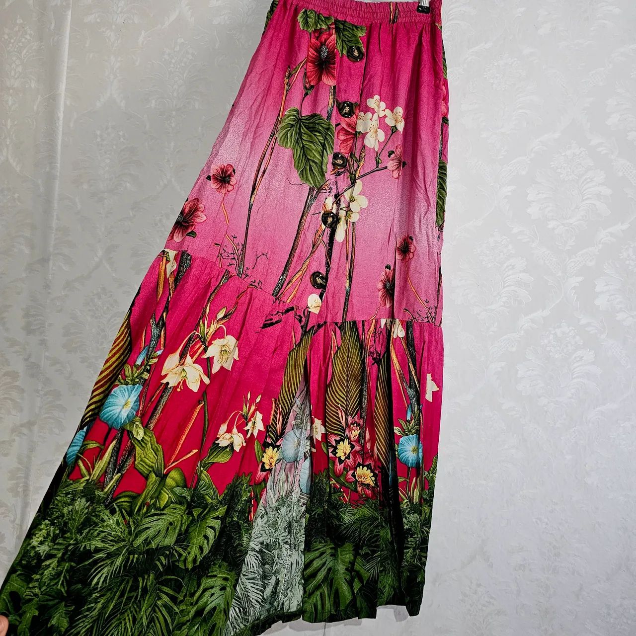 saia longa lorena fashion floral m - Foto 5