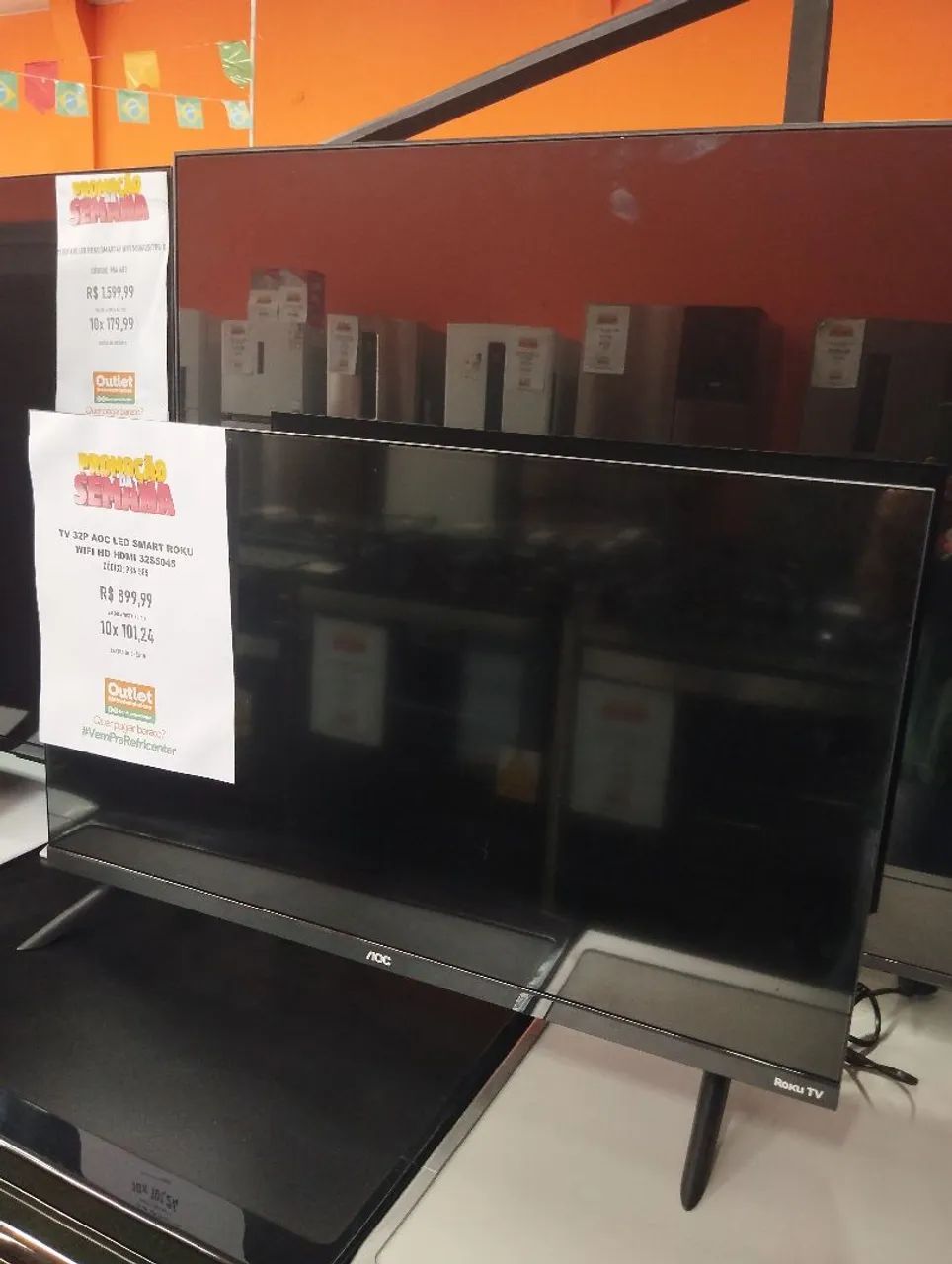 TV 32P.AOC Led Smart Roku wi-fi HDMI Nova 