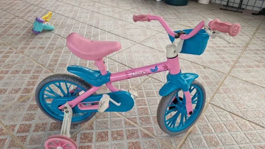 Bicicleta Infantil Nathor Charm Rosa e Azul - Foto 2