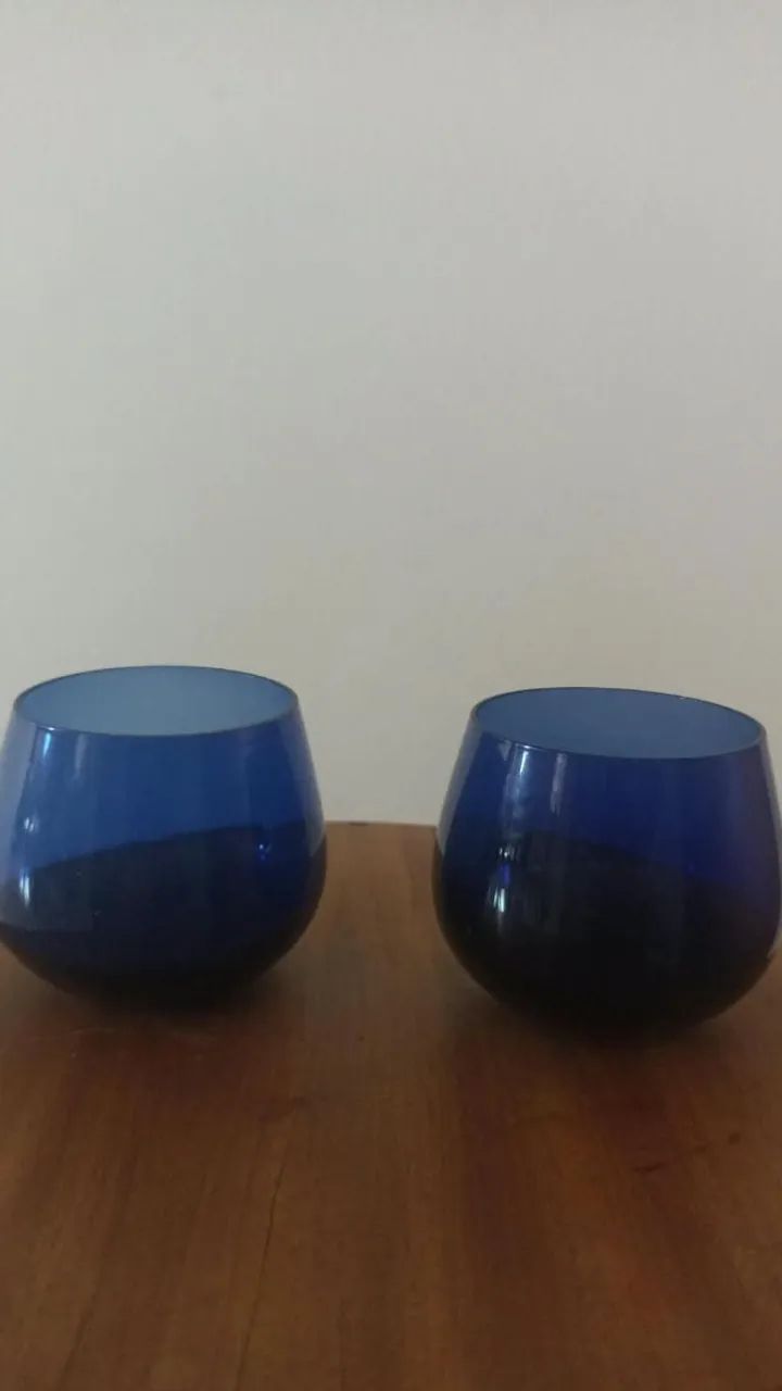 Par de Copos de Vidro Azul/Cobalto - Foto 2