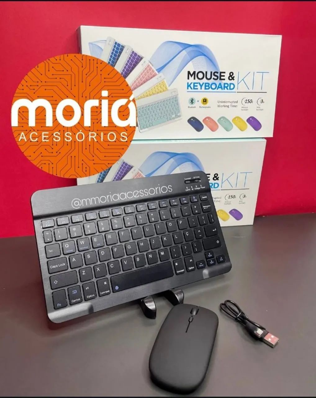 Kit Teclado e Mouse Bluetooth Cor Preto p/ Tablet, IPad, Notebook, Pc - Foto 6