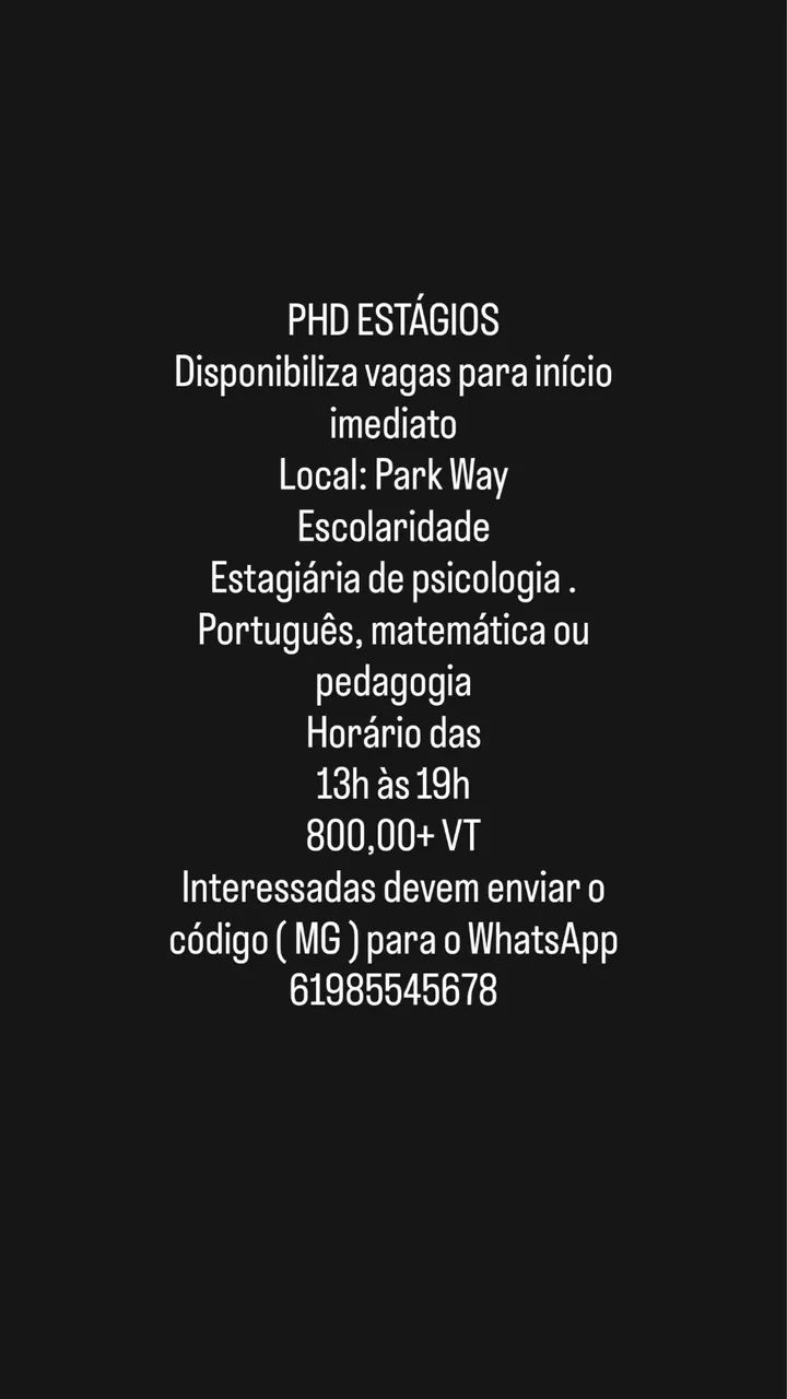 Vagas de estágio 