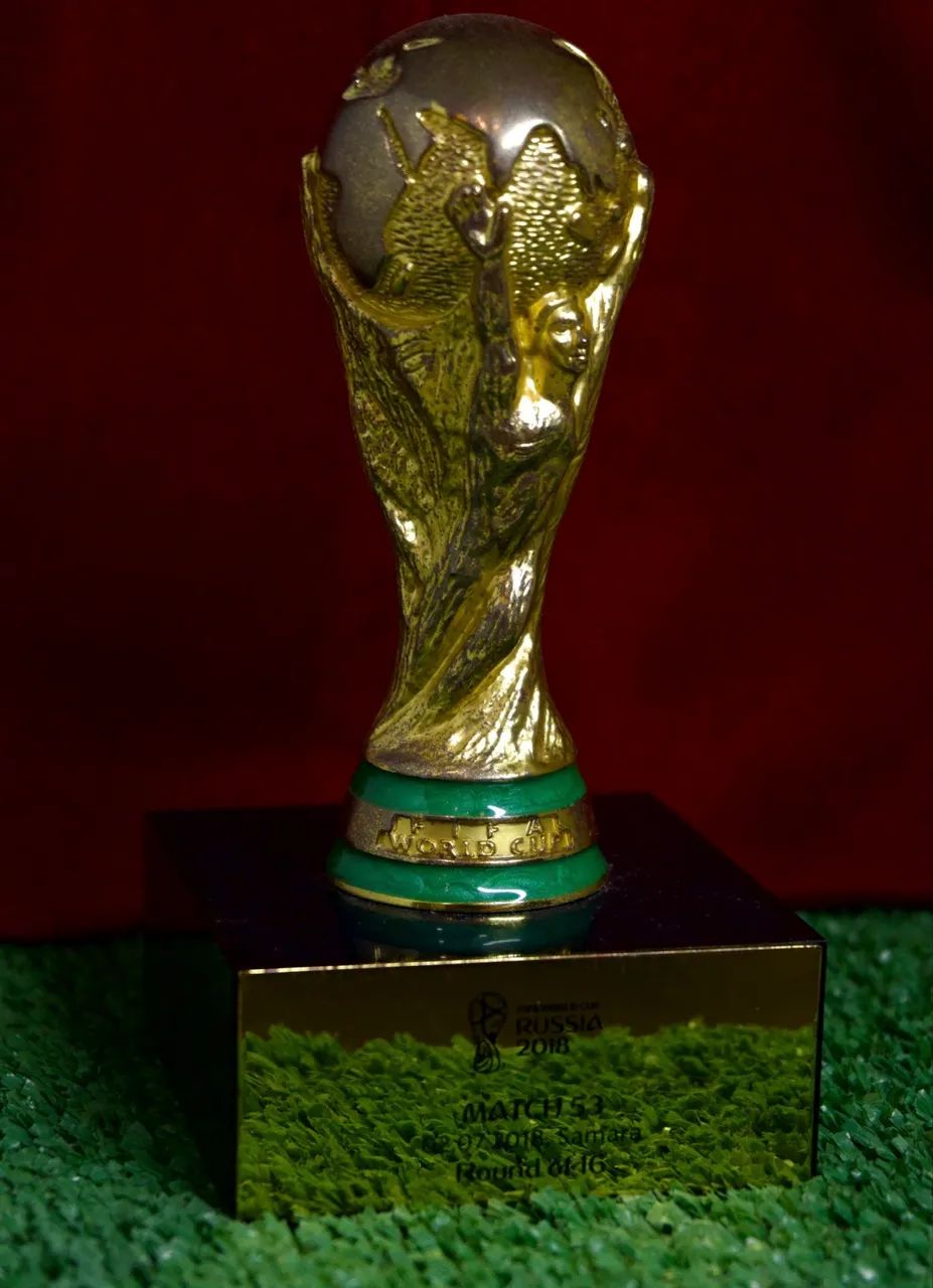  taça oficial copa do mundo banhada a ouro 