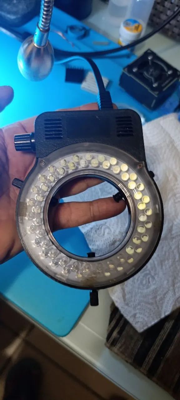 Ringlight anel de led para microscópio ou lentes 220v  muito forte - Foto 3