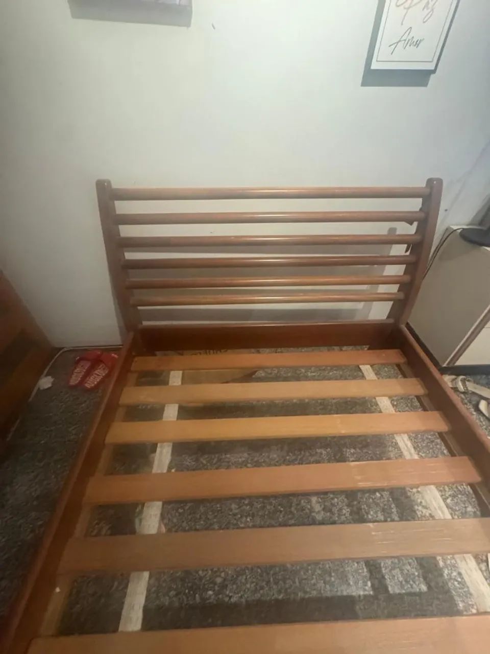 cama tamanho viúva de madeira - Foto 4