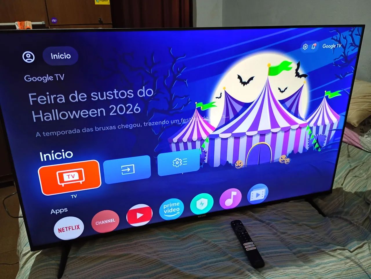 SMART TV 50" POLEGADAS 4K SISTEMA GOOGLE NOVA POUCO TEMPO DE USO , ENTREGO  - Foto 3