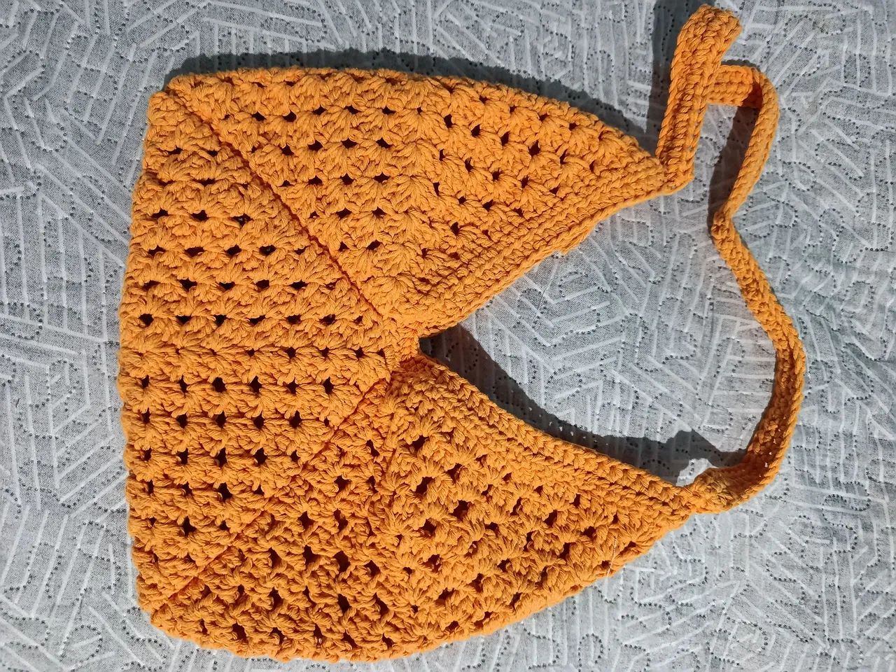 Bolsa de Crochê Amarela  - Foto 3