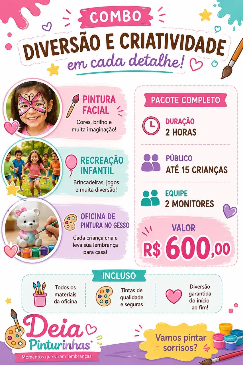 Recreação e pintura facial 