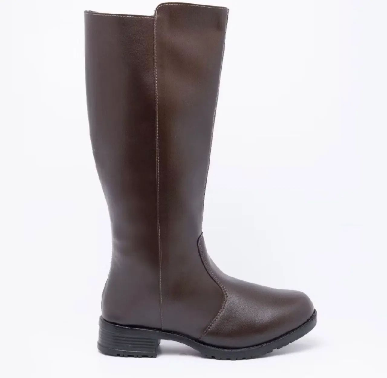 Bota marrom cano alto