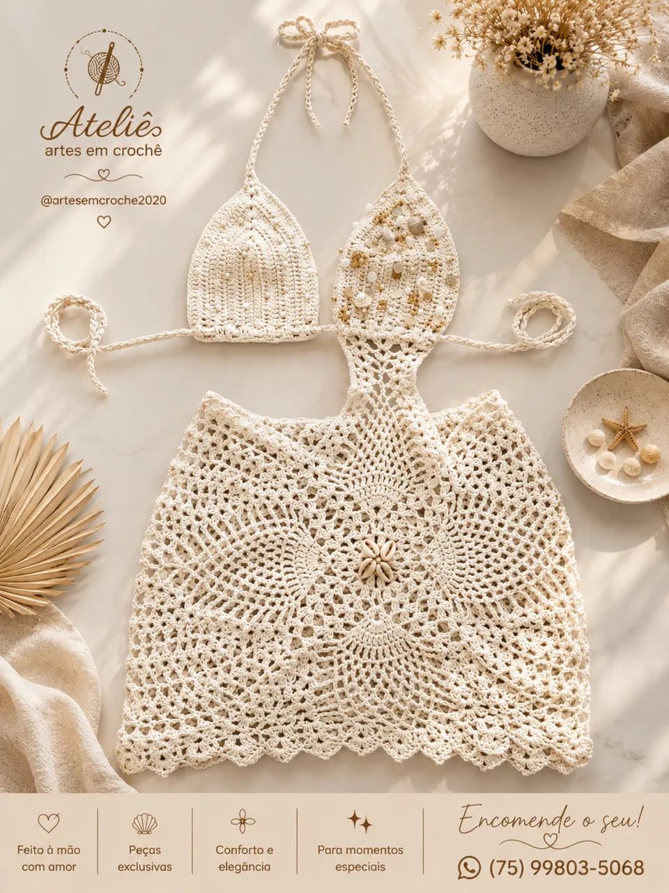 Vestido em crochê elegantes - Foto 3