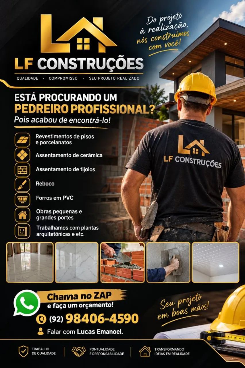 Pedreiro profissional a disposição 
